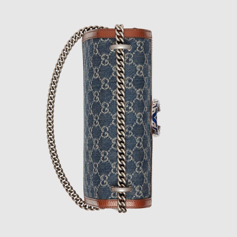 Gucci Dionysus Small GG Supreme Shoulder Bag 400249 Dark blue and ivory